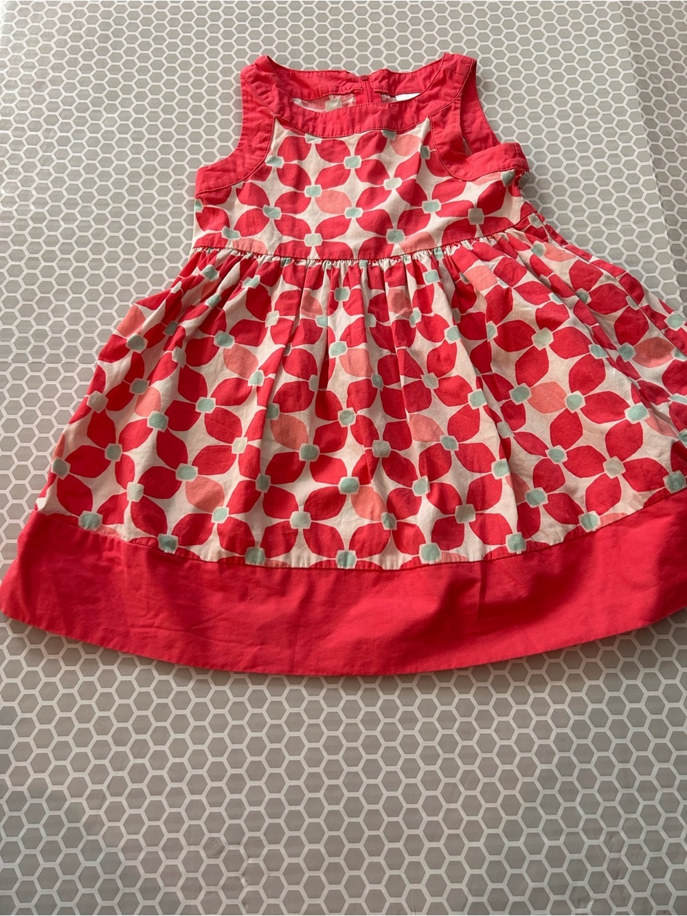 Gymboree Pink and Mint Geometric 100% Cotton Dress. Size 4